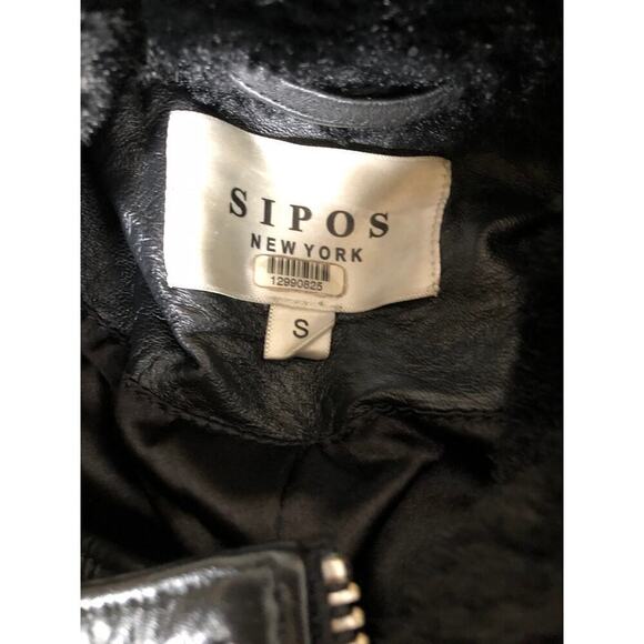 Samantha Sipos Clarkson Jacket Leather Lightning Bolt Moto Biker Black Small - Picture 8 of 11